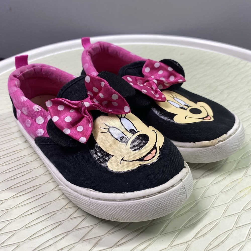 Minnie Mouse Little Girl's Pink Canvas Shoes Sneakers-Sz. 11-Fair Cond. See pics
